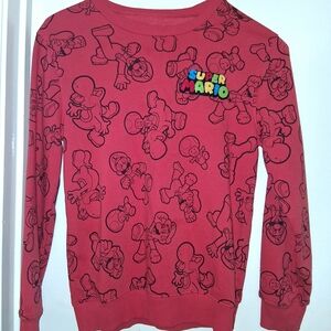 Nintendo Red Super Mario Patterned Sweatshirt
